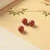 Cuentas redondas de cinabrio cuentas sueltas accesorios de tallado alto contenido cuentas imperiales cuentas con mantras de seis palabras accesorios para joyería hechos a mano diy
