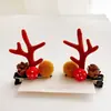 2027 Nuevo Estilo Diadema Pasador de Astas Accesorios Navideños para el Cabello de Niñas Adornos Navideños para la Cabeza Baratijas Navideñas para Niños Pinza para el Cabello