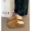 Pantuflas cerradas estilo Birkenstock para mujer, nuevas de otoño e invierno 2023, slip-on, antideslizantes, de suela gruesa, forradas de felpa, para uso interior y exterior