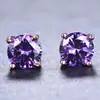 Pendientes de Cristal de Zirconia Blanca Redonda con Garras Cuatro, Explosiones Blancas K Blancas de Shein Transfronterizos para Mujer, 8 mm, Joyería de Oreja Simple de Moda Versátil