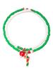 Pulseira de Natal Transfronteiriça Europeia e Americana Nova Pingente de Camada Dupla com Gotejamento de Óleo Papai Noel Contas de Arroz Pulseira para Mulheres