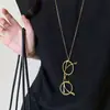 Collar de Cadena Larga con Perlas y Oso para Mujer, Cadena para Clavícula, Cadena Larga de Alto Nivel para Suéter, Accesorio para el Cuello, Cadena de Oso para Suéter