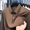 Camisa Polo de Manga Larga para Hombre de Otoño Nueva, de Alta Calidad, Transfronteriza, Casual, Versátil, Color Sólido, Camiseta de Negocios con Cuello