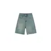 Shorts de mezclilla rotos para mujer, estilo delgado de verano, para chicas de talla grande, de cintura alta, holgados, adelgazantes, de pierna ancha recta, shorts de longitud media de moda