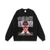 Camiseta de manga corta de gran tamaño con estampado de inyección directa de dibujos animados de High Street de estilo hip-hop para hombres y mujeres de estilo europeo y americano. Camiseta de media manga.