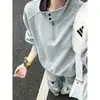 Sudadera con media cremallera y cuello alto estilo americano de moda para hombre, Otoño holgada casual versátil, Sudadera de alta calidad