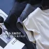 Camiseta de Manga Corta Redonda Holgada Casual Cómoda Estilo Francés Amoníaco Líquido Algodón de Fibra Larga de Xinjiang para Mujer