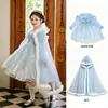 Novo Vestido de Performance de Luxo da Princesa Elsa para Meninas, Vestido Elsa Outono/Inverno Infantil, Vestido de Aniversário Frozen