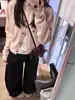 Suéter Cardigan de Outono Estilo Coreano Estilo Relaxado Tricô Bordado Cachorrinho Top Jaqueta Curta Slim Feminina