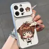 Dibujo animado versión Q Sakura sorprendida adecuado instantáneamente se convierte en funda de teléfono iPhone 18 en Apple 17 Pro Max funda protectora 16