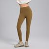 Calça de Yoga Nude Anti-Enrolamento para Mulheres, Levanta Bumbum Cor de Pêssego, Leggings de Cintura Alta Nove Pontos, Calça para Fitness Esportivo