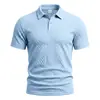 2026 Amazon Más Vendido Talla Europea Camisa POLO Jacquard Texturizado para Hombre Verano Casual Manga Corta Cuello Solapa