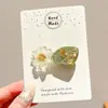 Pinza para el Cabello de Lana con Estampado de Leopardo para Otoño e Invierno para Mujer, Elegante Pinza para Flequillo Lateral, Pinza BB de Gama Alta para Pelos Sueltos, Pasador de Moda Estilo Retro
