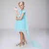 Vestido de Princesa Reina de Nieve Verano Elsa Ropa Infantil Vestido de Mujer Elsa Vestido Elsa Algodón Manga Corta