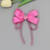 Nuevo Pasador de Pelo con Lazo de Diamante de Corazón Popular Transfronterizo Pasador de Pelo de Cinta Dulce Princesa Accesorios para Ropa Infantil Accesorios para el Cabello