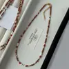 Colar de Pérolas de Pedra Natural com Contas Dopamina para Mulheres Verão Colar de Ágata Vermelha de Alta Qualidade Joia para Clavícula