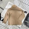 Suéter para Niñas Otoño Invierno Engrosado 2025 Suave y Esponjoso Tejido de Punto Acanalado para Niños Camiseta Base Bebé Jersey de Cuello Medio Alto