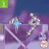Pendientes de plata de ley 925 bañados en platino con doce constelaciones y diseño de nicho femenino con estrella Mang, estilo europeo y americano, sencillos.