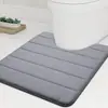 E-commerce Transfronteiriço Tapete de Chão para Banheiro de Espuma de Memória com Retorno Lento Tapete para Vaso Sanitário em Forma de U Conjunto de Três Peças Tapete de Banheiro