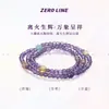 Pulsera de Amatista Brasileña Natural Fuego Púrpura Nueve para Mujer, Lujo Ligero, Nicho, Exquisita, Joyería de Pulsera de Cristal de Tres Capas al por Mayor