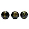 Ocho Santos Patronos con Relieve en Tres Caras Nube Auspiciosa Ágata Negra Natural Zodiaco Buda Nacimiento Texto Sánscrito Calcedonia Cuentas Sueltas