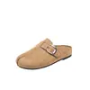 Zapatos de exterior para mujer estilo Birkenstock con suela gruesa retro y puntera dividida, nuevos para otoño 2026, mules cerrados sin cordones y de suela blanda