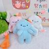 Lindo peluche de conejo de dibujos animados, llavero colgante de rábano, conejito, creativo, máquina de garras, muñeco, adorno para bolsa de mochila escolar