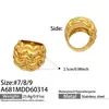 Anel Retro Misterioso e Estiloso Estilo Ins em Aço Inoxidável com Trama Oca para Mulheres, Cor Dourada 18K Preserva a Cor, Design de Nicho, Anel de Luxo Leve