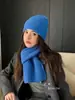 Cachecol Chapéu de Lã 100% Puro da Austrália para Mulheres Inverno Novo Estilo Versátil Espessado Quente Conjunto Casal Versão Coreana