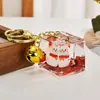 Enfeites de mesa preenchidos com óleo gato da sorte de areia movediça dourada chaveiro de acrílico criativo pingente de bolsa pequenos presentes atacado