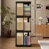 Estantería giratoria de estilo vintage, estante de almacenamiento de varios niveles de pie para uso doméstico, gabinete organizador y estante de almacenamiento que ahorra espacio