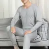 Traje de mallas largas para hombre ropa interior térmica masculina esposo suéter rojo pantalones invierno joven rojo chino
