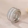 Anel de Cobre com Diamantes para Homens Hip Hop, Estilo Ins Europeu e Americano Zircônia Retangular 5A Anel Personalizado Tendência Hip Hop Venda Quente