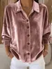 Comércio Exterior Amazon Site Independente Cardigan Casual de Manga Longa com Gola Camisa Veludo Top Feminino Roupas Femininas Europeias e Americanas Transfronteiriças