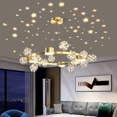 Lámpara de araña para sala de estar, de lujo, moderna, de ambiente sencillo, 2022, nuevo estilo, con cielo estrellado rojo, lámpara principal para pasillo, lámpara nórdica