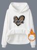 Suéter con capucha y forro polar para mujer, estilo eBay independiente, para otoño e invierno, disponible en stock, camisa informal de manga larga para mujer de estilo nana que combina con todo.