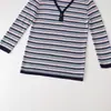 Ins ropa de mujer al por mayor estilo europeo y americano transfronterizo colección otoño 2026 nuevo cuello redondo manga larga a rayas multicolor 9598006