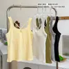 Camisola hueca con espalda cruzada, dulce y picante, para mujer, con copas incorporadas, adecuada para usar en capas o sola, top sin mangas