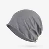 Touca de dormir de algodão puro, camada única, para primavera e verão, ultraleve, fina, para o pós-parto, chapéu antiqueda para idosos, quimioterapia, calvície, respirável