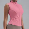 Top de Yoga Lulu con Cuello Alto para Mujer Chaqueta de Yoga sin Mangas Chaleco Ropa para Correr Fitness Chaqueta Definitoria Alternativa