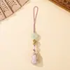 Colgante para teléfono móvil de cacahuete de la buena suerte, Colgante de brocado Song, Llavero de bolsa DIY de trébol de cuatro hojas de la suerte, Adorno colgante de brocado Song
