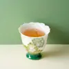 Caneca de Mestre com Pé Alto e Boca de Flor Azul e Branca Pintada à Mão em Porcelana Arita das Dinastias Tang e Song para Uso Doméstico, Xícara de Chá, Conjunto de Chá Kung Fu, Xícara de Degustação