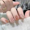 Otoño e Invierno Corto Caramelo Camelia Manicura Terminada Pegatinas Suave Blanco Usable Pegatinas de Manicura Piezas de Uñas Removibles