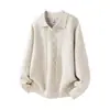 Ropa Vintage 2025 Otoño/Invierno Nueva Moda Callejera Japonesa Color Sólido Casual Suéter de Cuello Solapa Tejido Holgado para Hombre