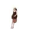 Vestido de Muestra de Escote Bajo con Cuello Halter y Hombros Descubiertos Estilo Resort de Nicho para Mujer, Nuevo Modelo 2025, Estilo Chic Maduro, Vestido Holgado sin Espalda
