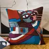 Funda de Almohada Impresionista Artística Cojín Lumbar con Estampado Abstracto de Picasso, Cojín Decorativo para Sofá Estilo Europeo