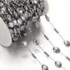 Acero Inoxidable Vacío Oval Cadena Hecha a Mano + Perla Cadena para Clavícula Pulsera DIY Hecha a Mano Collar Pendientes Accesorios