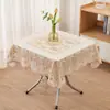 Mantel de Plástico PVC Cuadrado Pequeño con Estampado Dorado, Encaje de Plástico, Impermeable, Antideslizante, Estilo Europeo, Funda para Mesa de Mahjong del Hogar