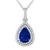Colgante de gota de agua con incrustaciones de microdiamantes en forma de pera de color esmeralda Zhenrong New Collar de compromiso de lujo bañado en oro de 18 quilates estilo europeo y americano
