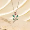 Moda Transfronteriza Accesorios de Flor de Tulipán Collar Estilo Dulce Colgante Pequeño de Flor Fresca Cadena para Suéter Versátil con Temperamento